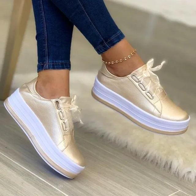 Cleo | Elegant Shiny Sneakers