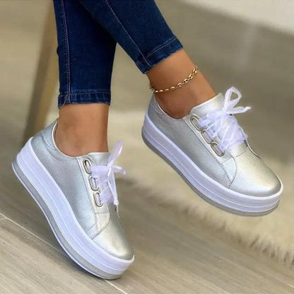 Cleo | Elegant Shiny Sneakers