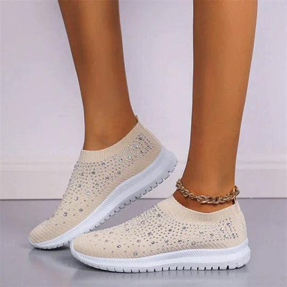 Crystal Slip-on Sneakers | Fashionable Slip-on Shoes