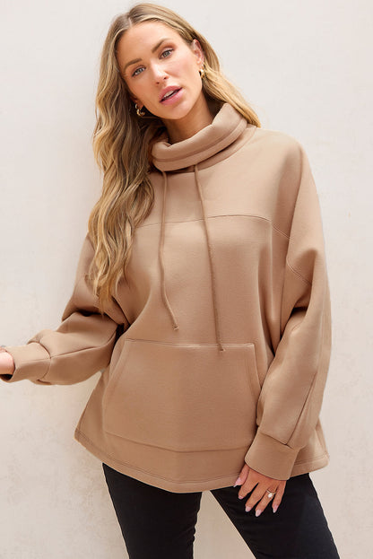 Jess | Turtleneck Sweatshirt With Cord And Sleeves