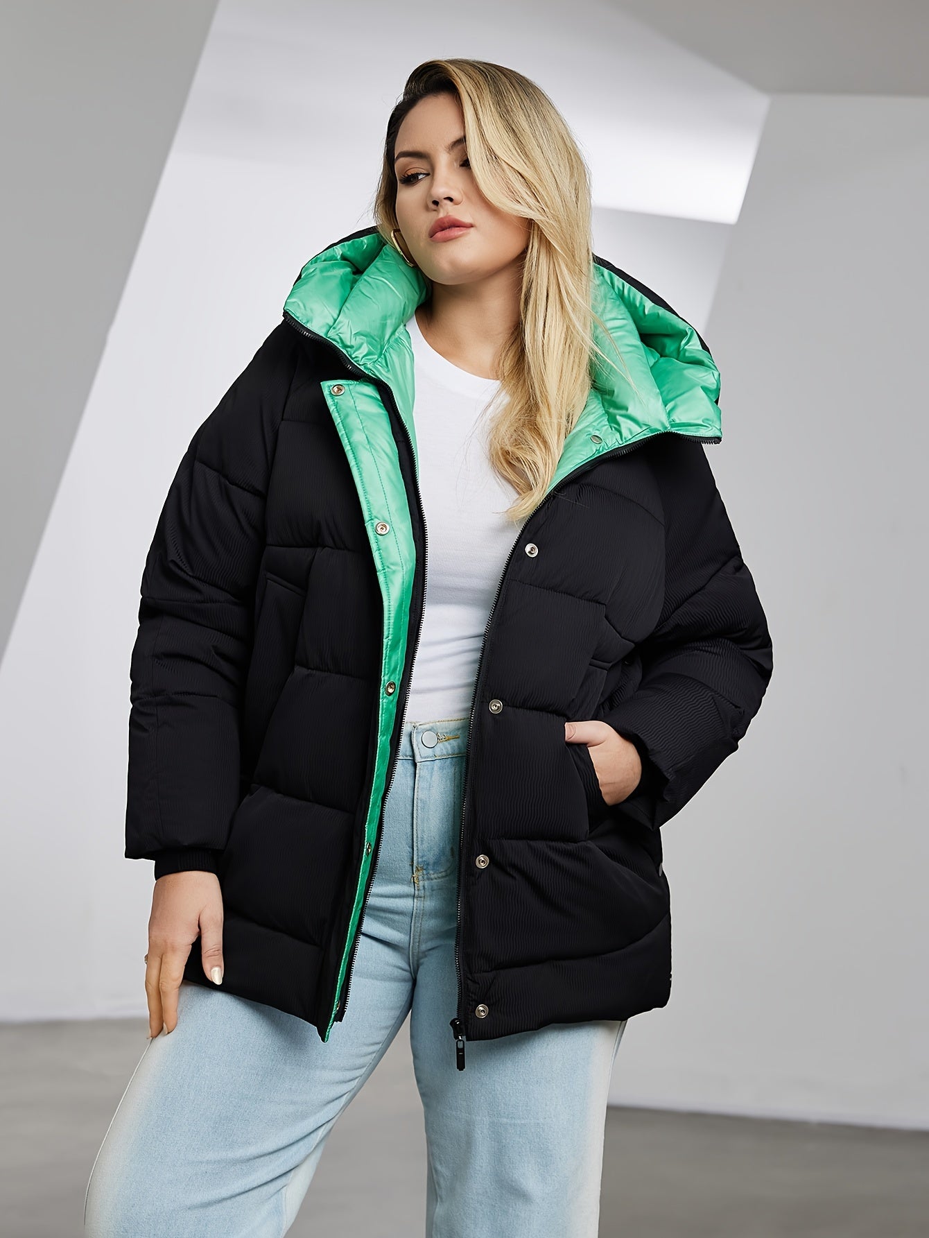 Casual warm down jacket with padding for women | Ideal for fall/winter