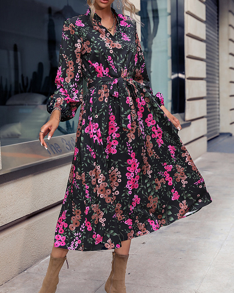 Yara | Floral print dress with V-neckline