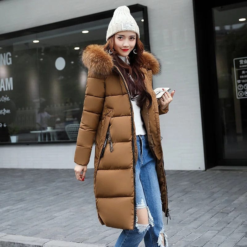 Elegant coat with hood for women