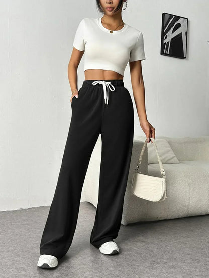 Amélie - Women's Elegant Wide Leg Pants for Fall and Winter