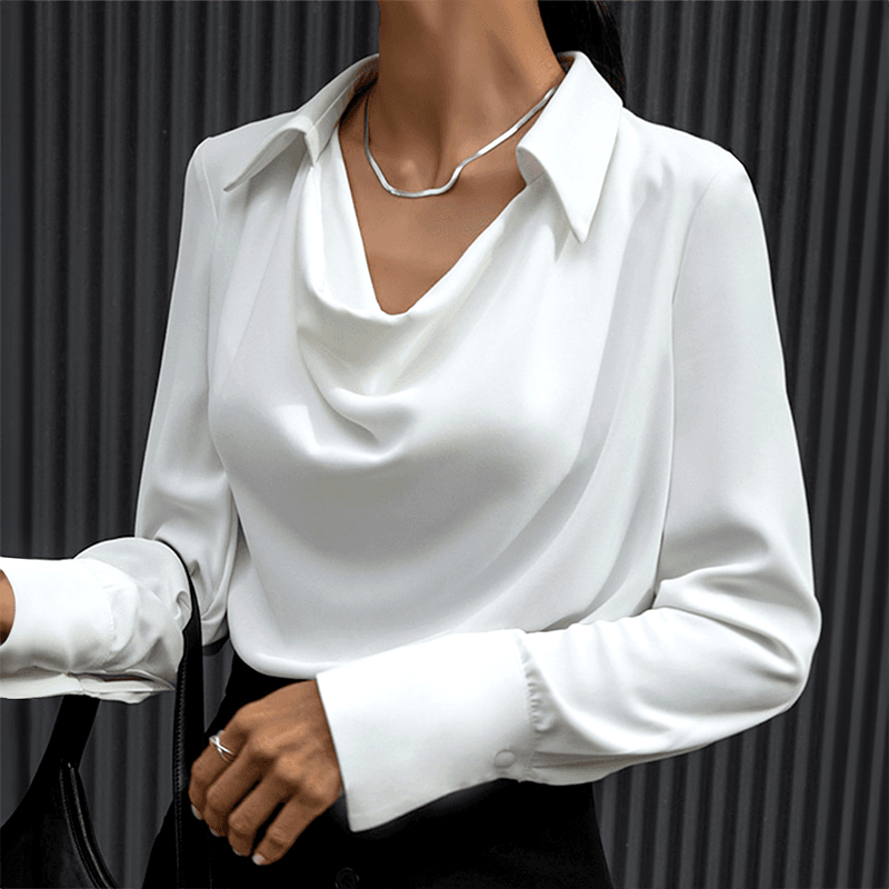 Blouse - V-Neck - Satin - Perfect for Elegant Occasions