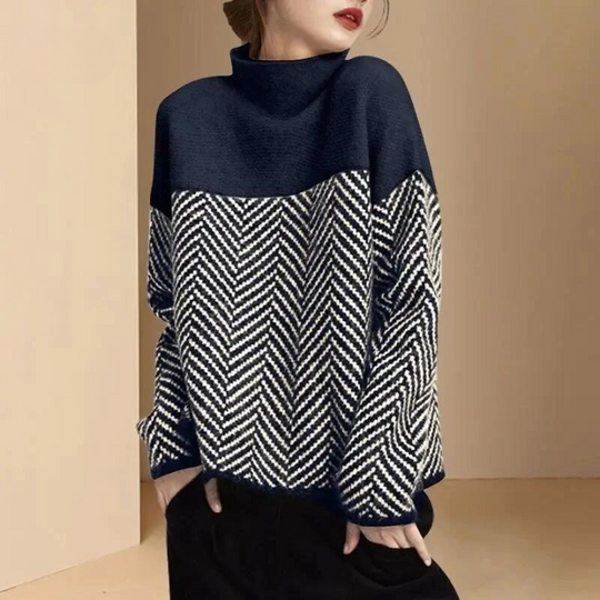 Women's high neck cotton sweater