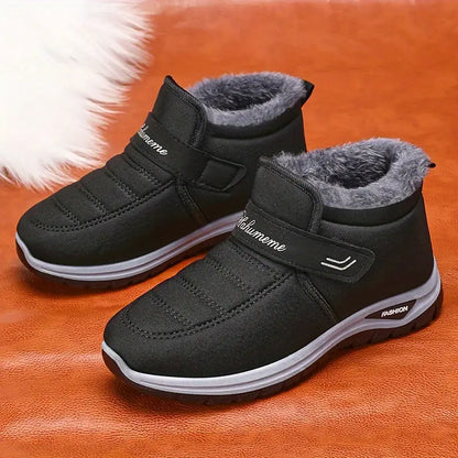 Casual Winter Ankle Boots for Women with Velcro Closure