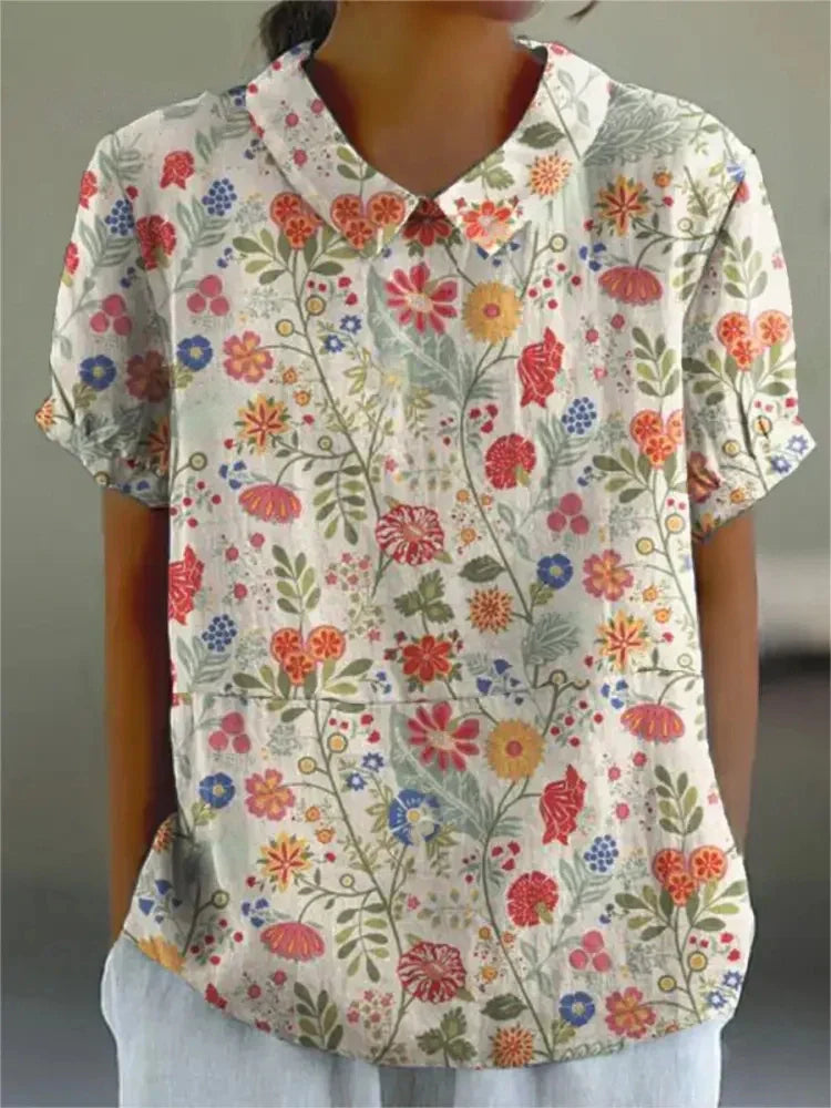 Blouse with floral print for ladies