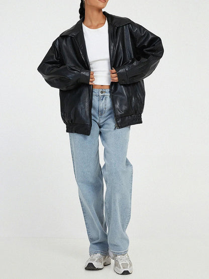 Oversized bomber jacket for women