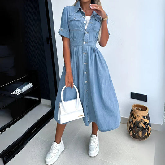 Caterina - midi dress in denim