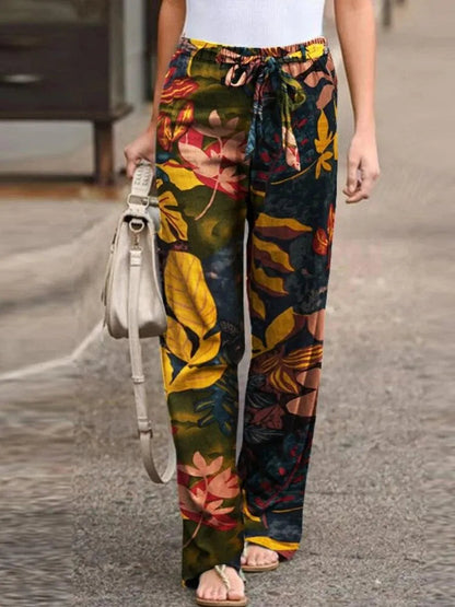 Wide Leg Pants - Casual Chic - Premium Cotton Blend - Perfect for Summer