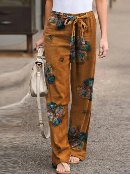 Wide Leg Pants - Casual Chic - Premium Cotton Blend - Perfect for Summer