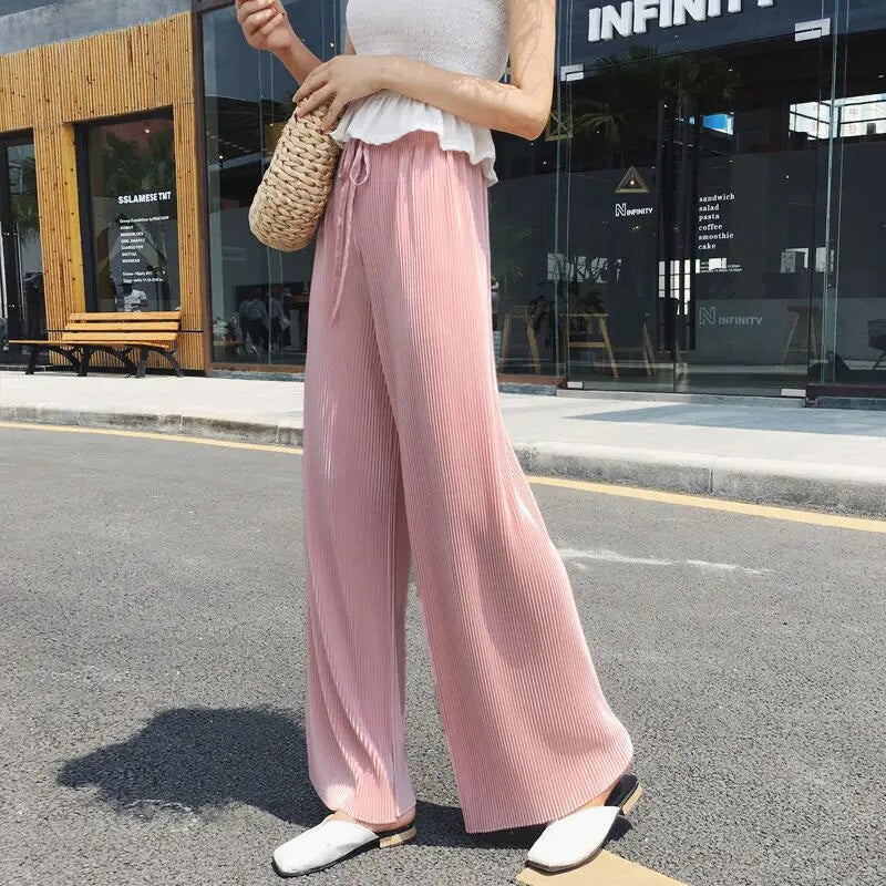 Thérèse - Pleated wide-leg pants for summer