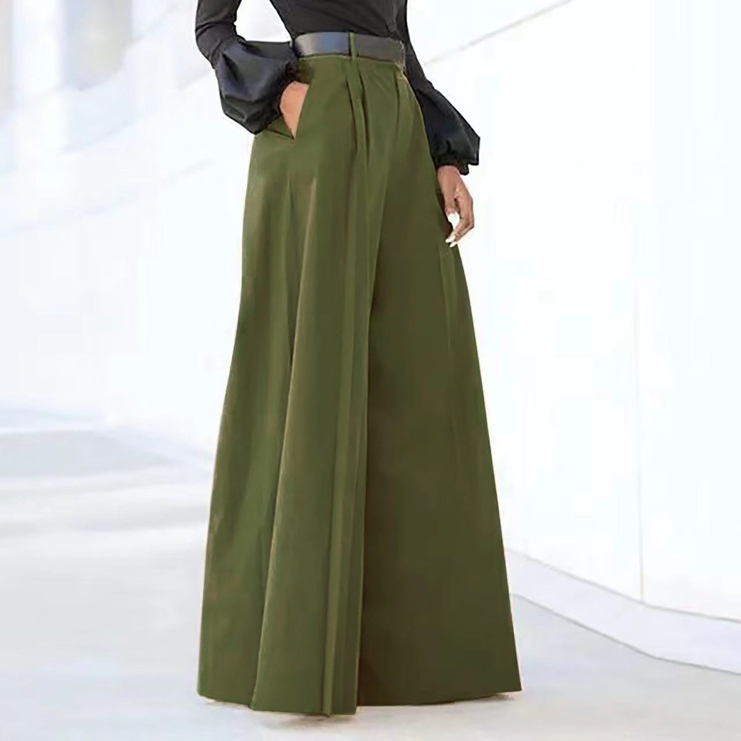 Amélie - Elegant wide-leg pleated pants for women