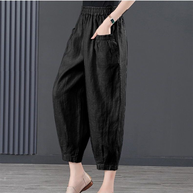 Gabrielle - Women's loose-fitting pants with elastic waistband