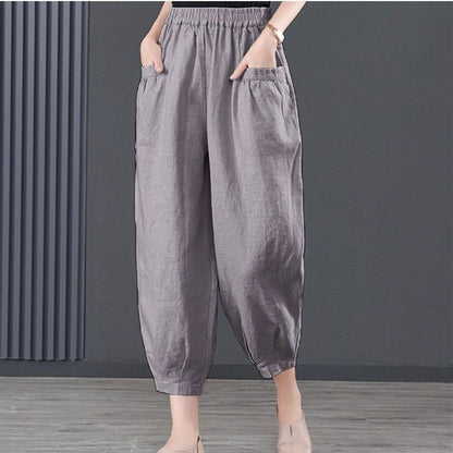 Gabrielle - Women's loose-fitting pants with elastic waistband