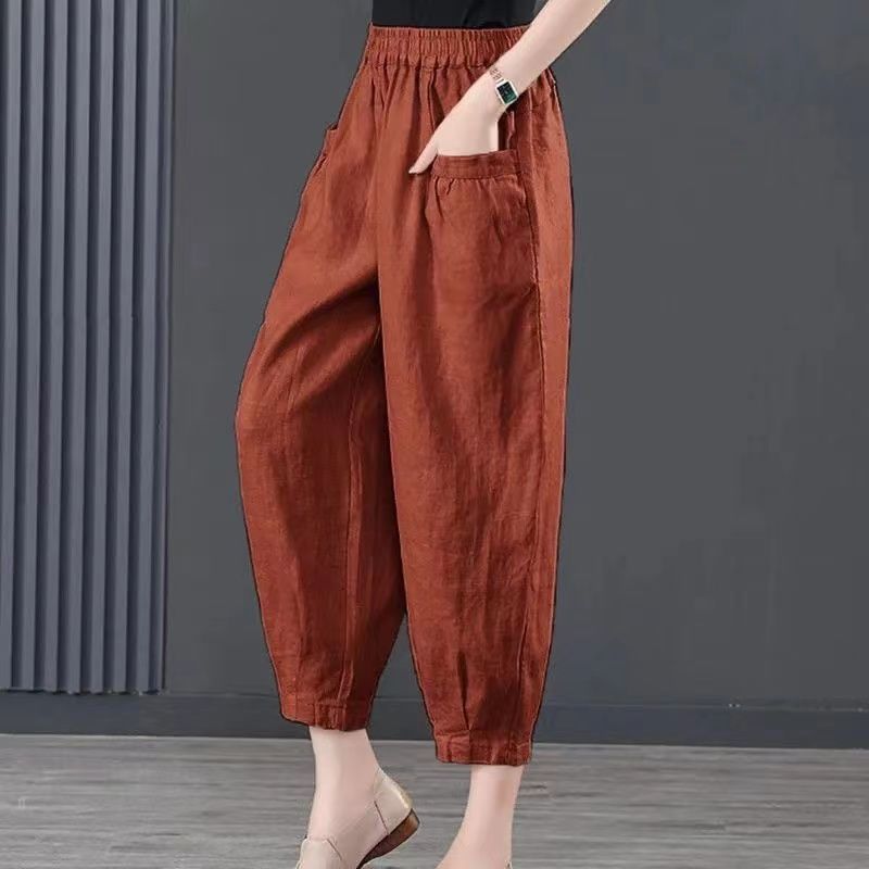 Gabrielle - Women's loose-fitting pants with elastic waistband