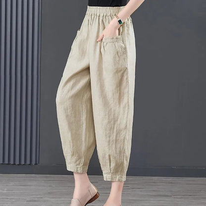 Gabrielle - Women's loose-fitting pants with elastic waistband