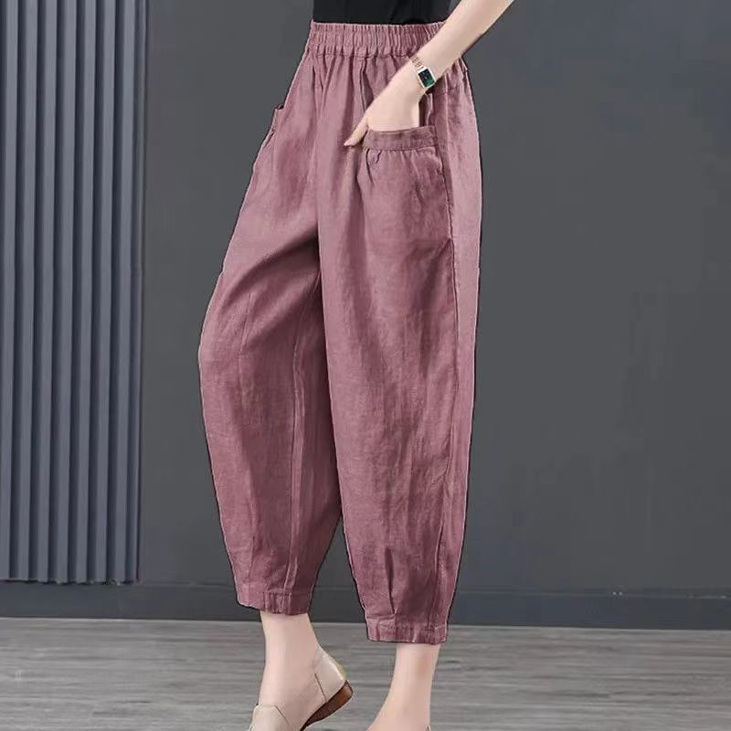 Gabrielle - Women's loose-fitting pants with elastic waistband