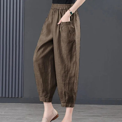 Gabrielle - Women's loose-fitting pants with elastic waistband