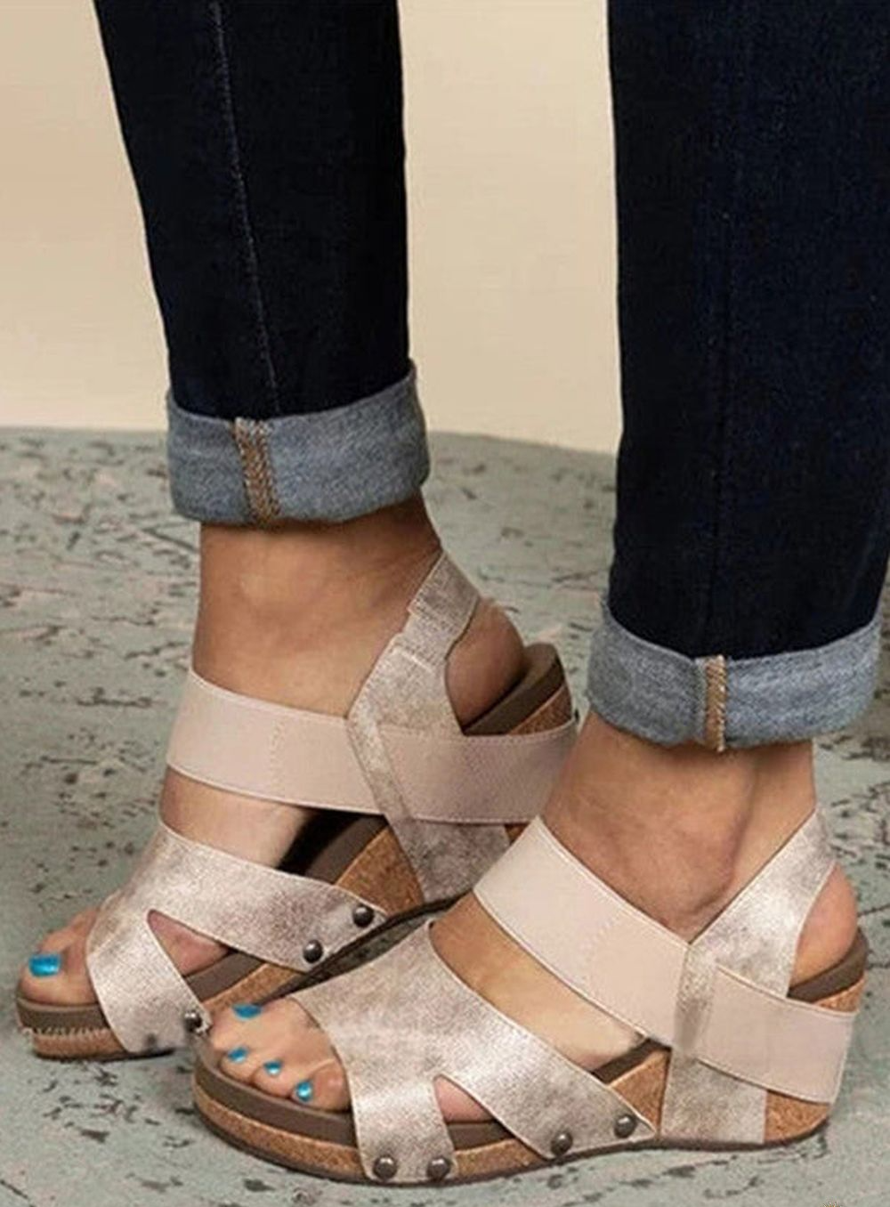 Maria - Open-toe wedge sandals