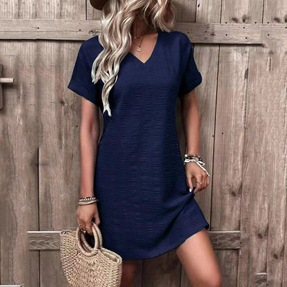 Nikki Mini Dress with Narrow V Neckline