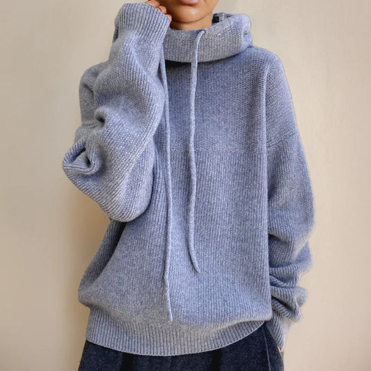 Jess | Knitted Sweater With Large Hood For Women