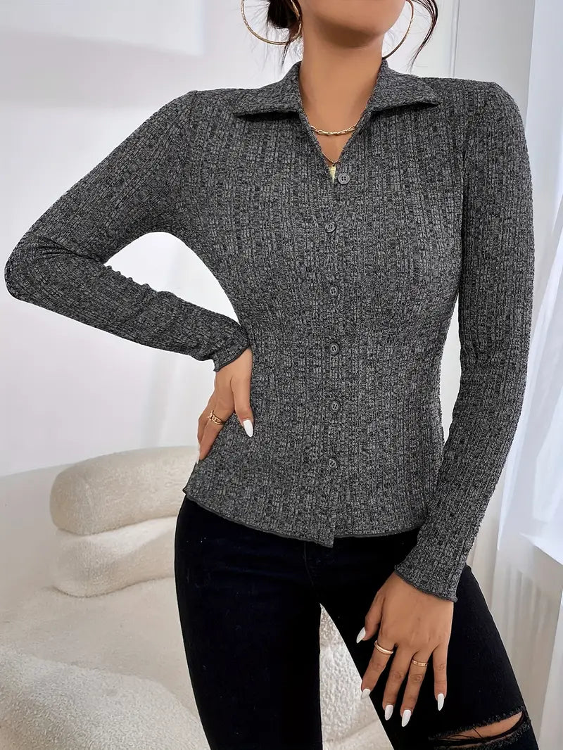 Venice - Comfortable and Stylish Dark Grey Winter Cardigan for Women