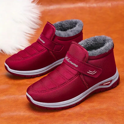 Casual Winter Ankle Boots for Women with Velcro Closure