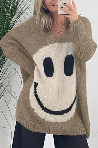 Smiley sweater for women