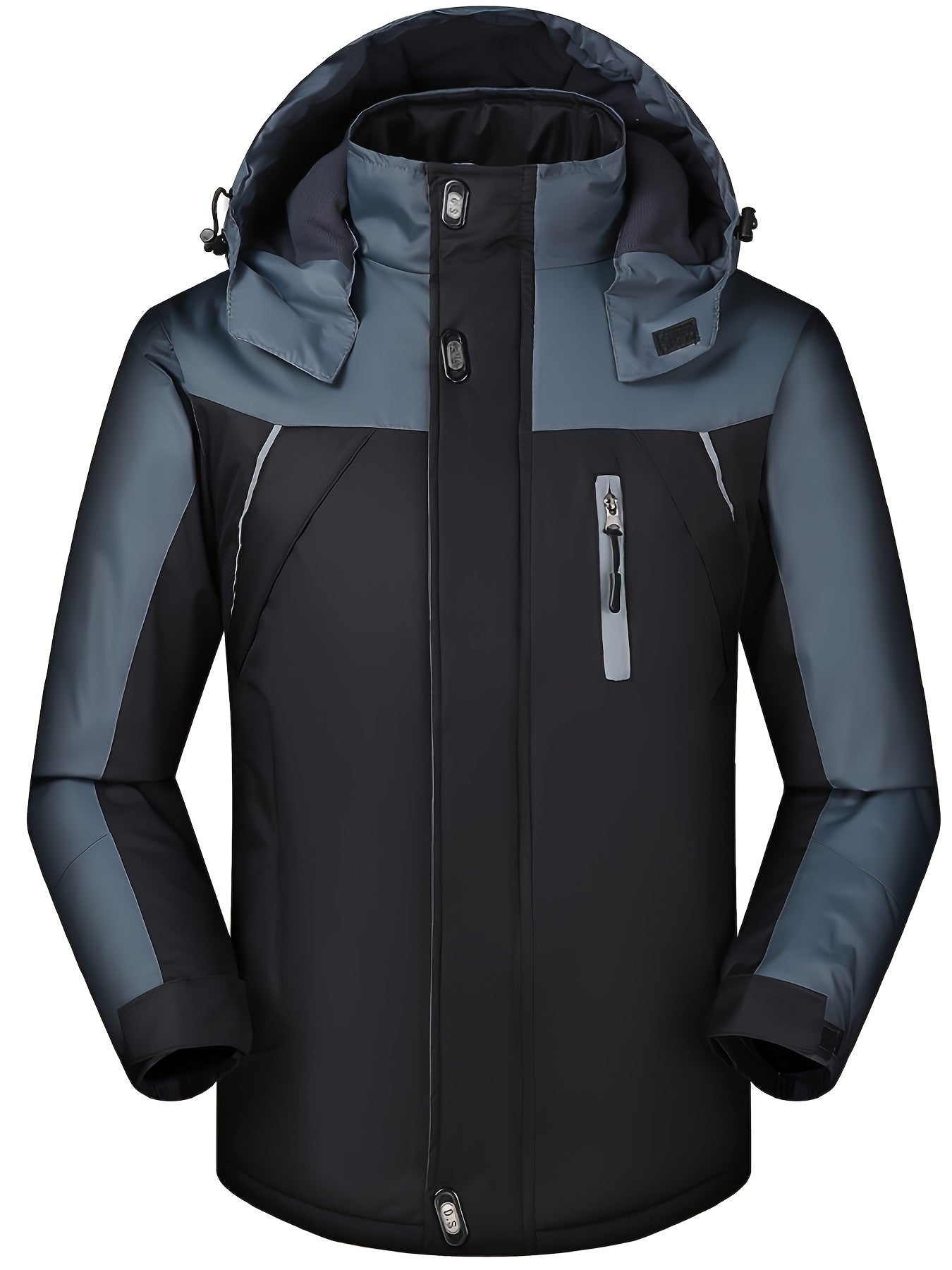 Casual water-repellent fleece-lined winter jacket with hood for men | Ideal for fall/winter