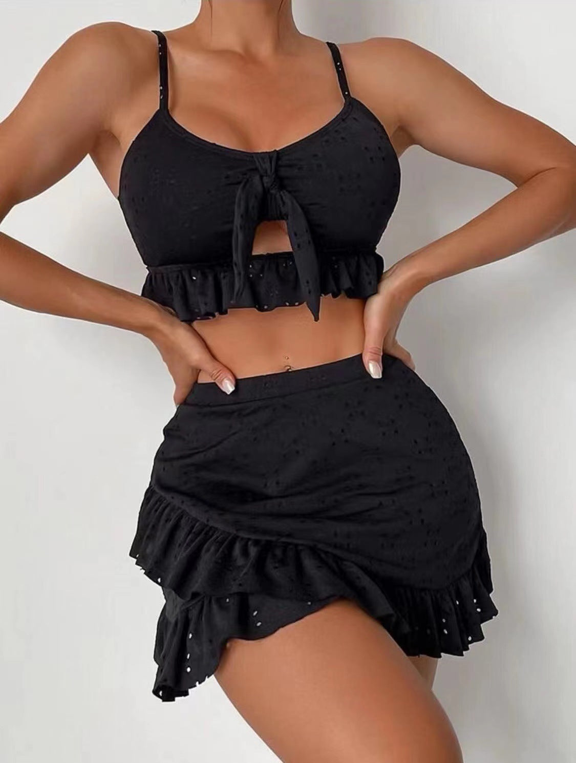 Lyra - Stylish 3 Piece Ruffle Swimsuit with Skirt for Women