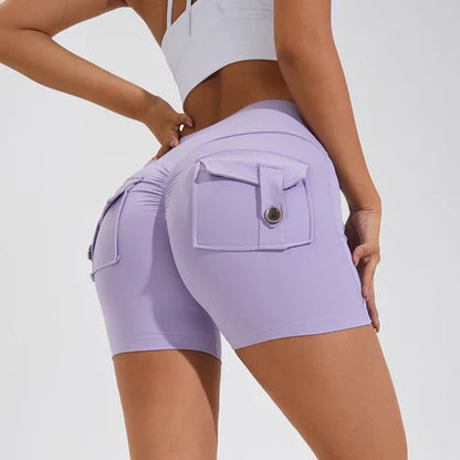 Shorts with a high waist and hip-lifting effect