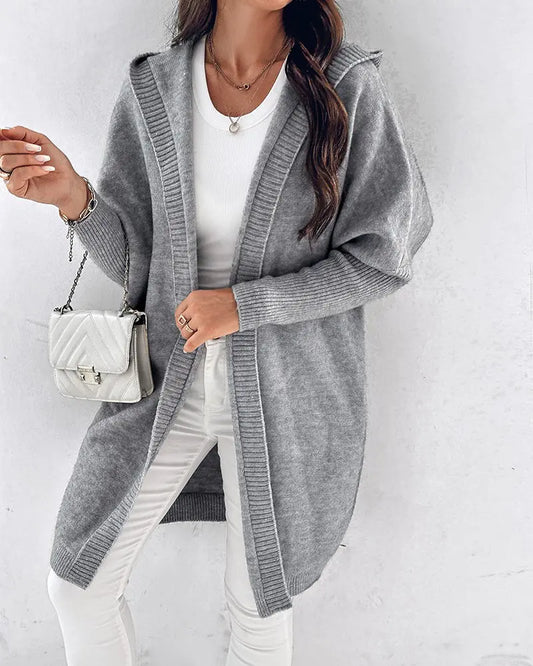 Open front batwing hooded cardigan - Febe