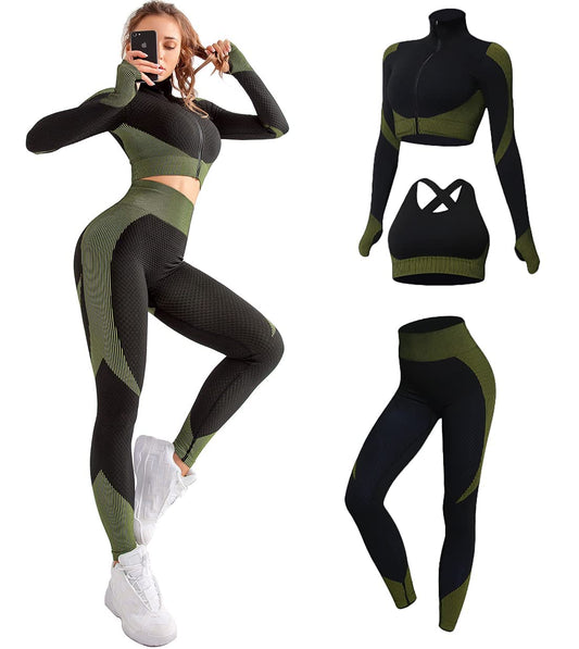 Seamless active sports set (3-piece)