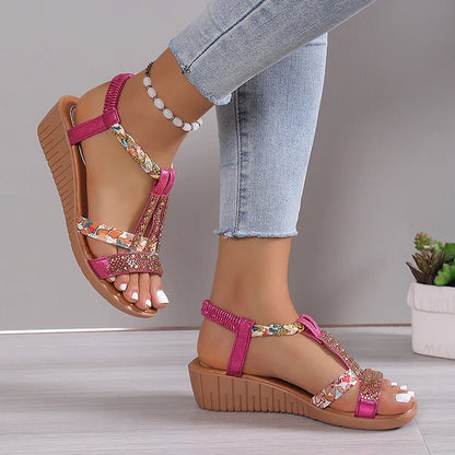 Jeweled open-toe sandals for women - Myra