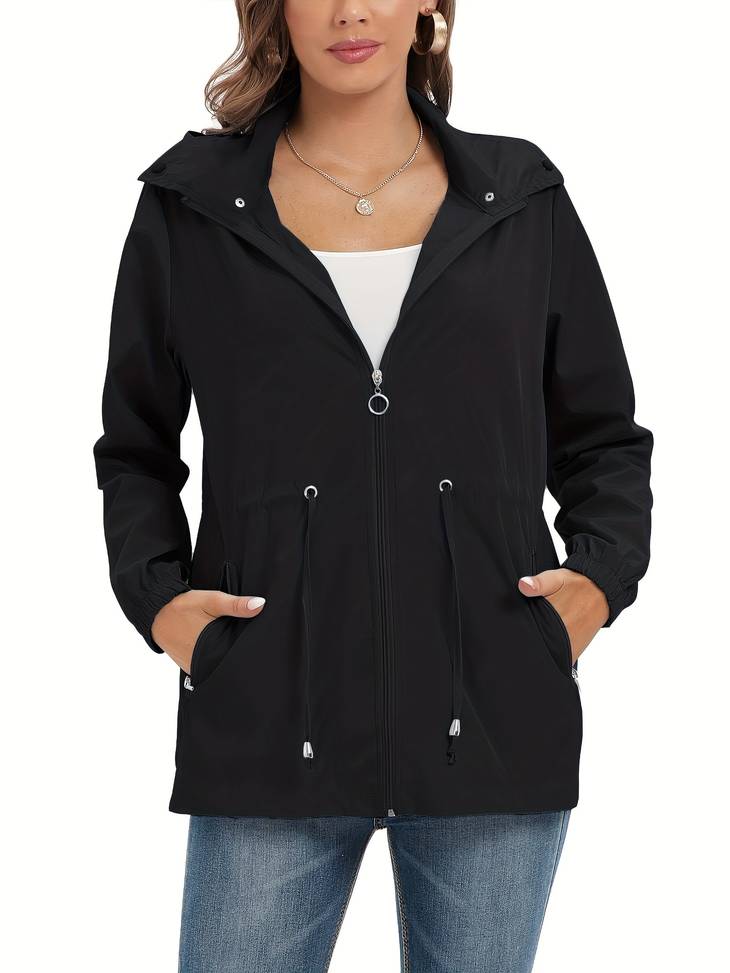 Women's casual jacket with zipper