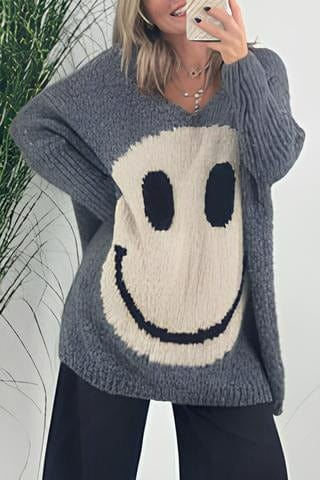 Smiley sweater for women