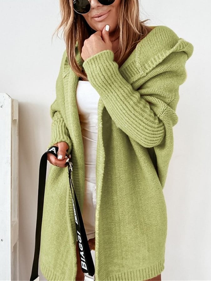 ALLY - Mid-length hooded coat with single-colored seams