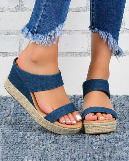 Eirini Sandals | Summer Straw Wedge Sandals