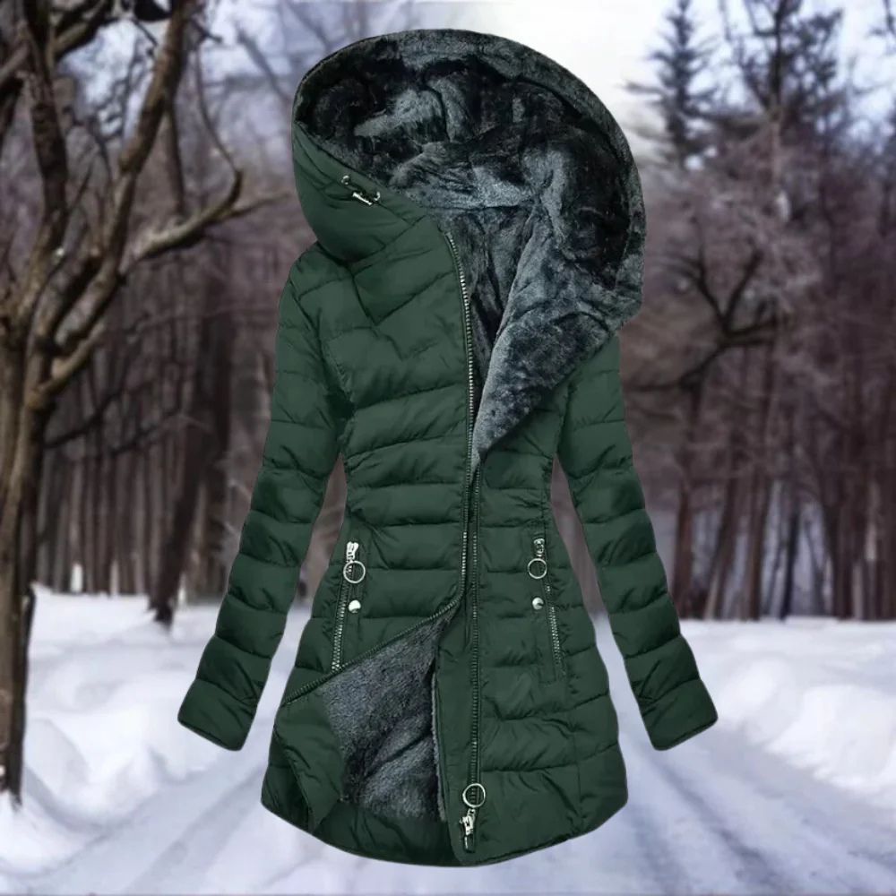 Elegant plush coat for women - Senna