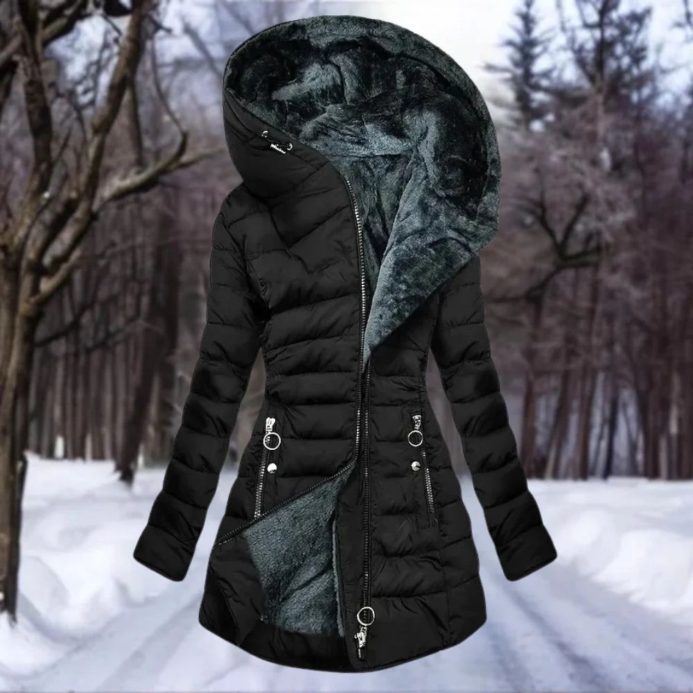 Elegant plush coat for women - Senna