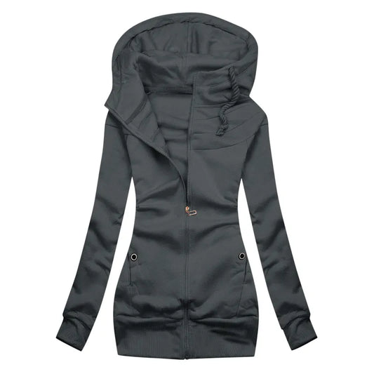 Jess | Casual slim-fit sweatshirt hoodie with full-length zipper - ideal for fall/winter