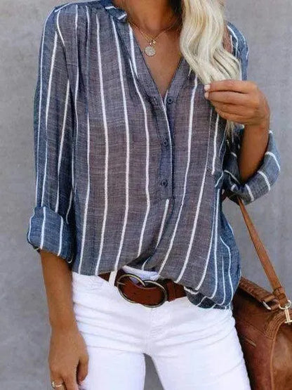 Blouse - Striped - High Quality Materials - Perfect for Spring