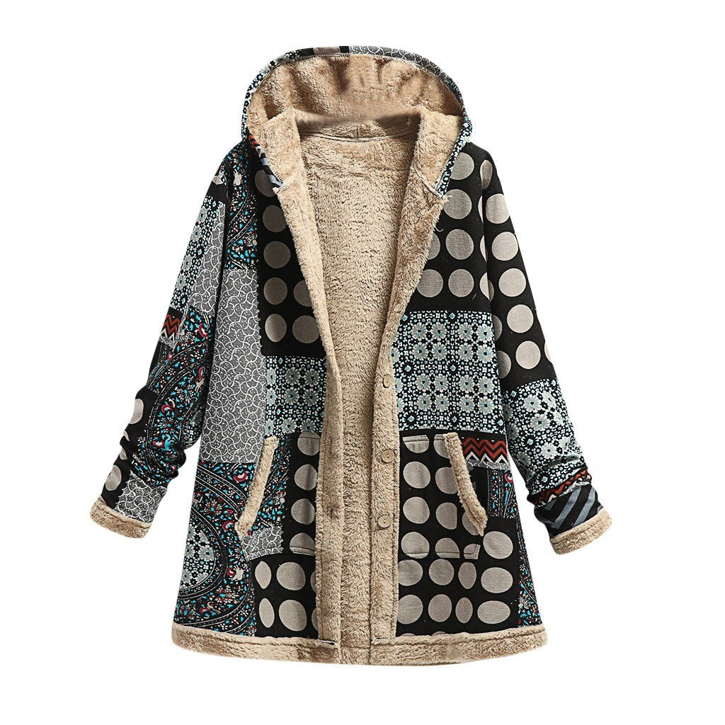 Thick printed fleece jacket - Seraphina