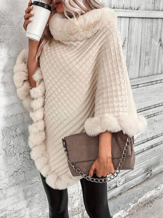 Women's faux fur poncho