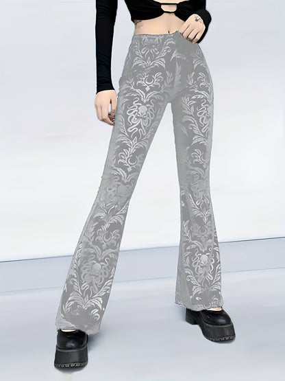 Bohdana | Elegant gothic flared pants with flowers