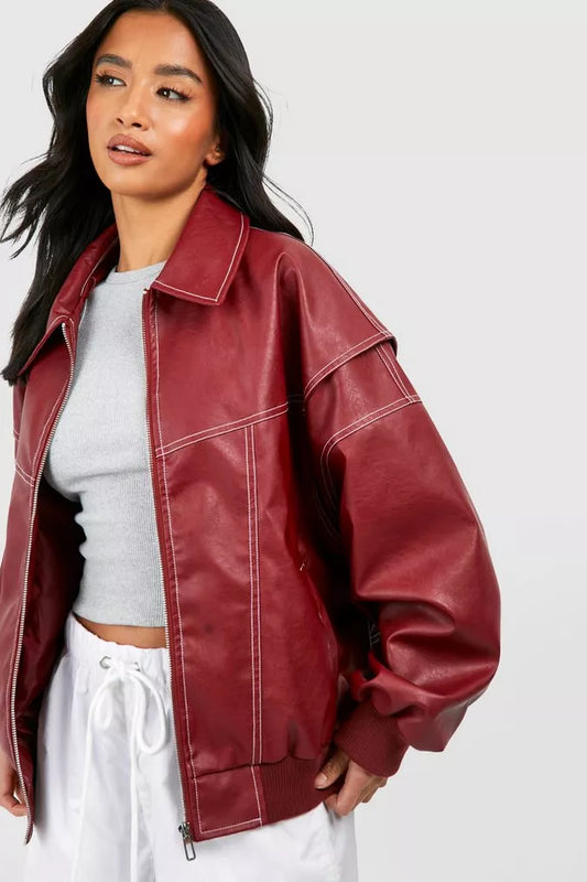 Whitley Jacket | Leather Bomber Jacket for Women