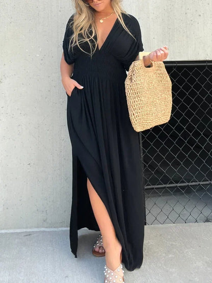 Georgia - Long maxi dress with V-neckline