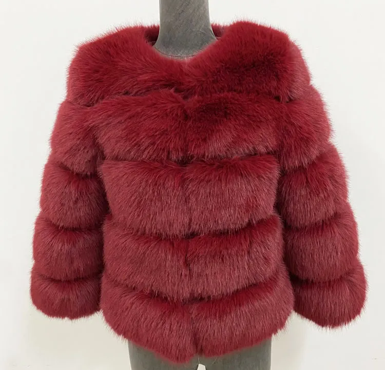 Women's coat in fluffy faux fur